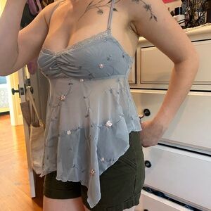 Urban Outfitters Gray Floral Camisole
